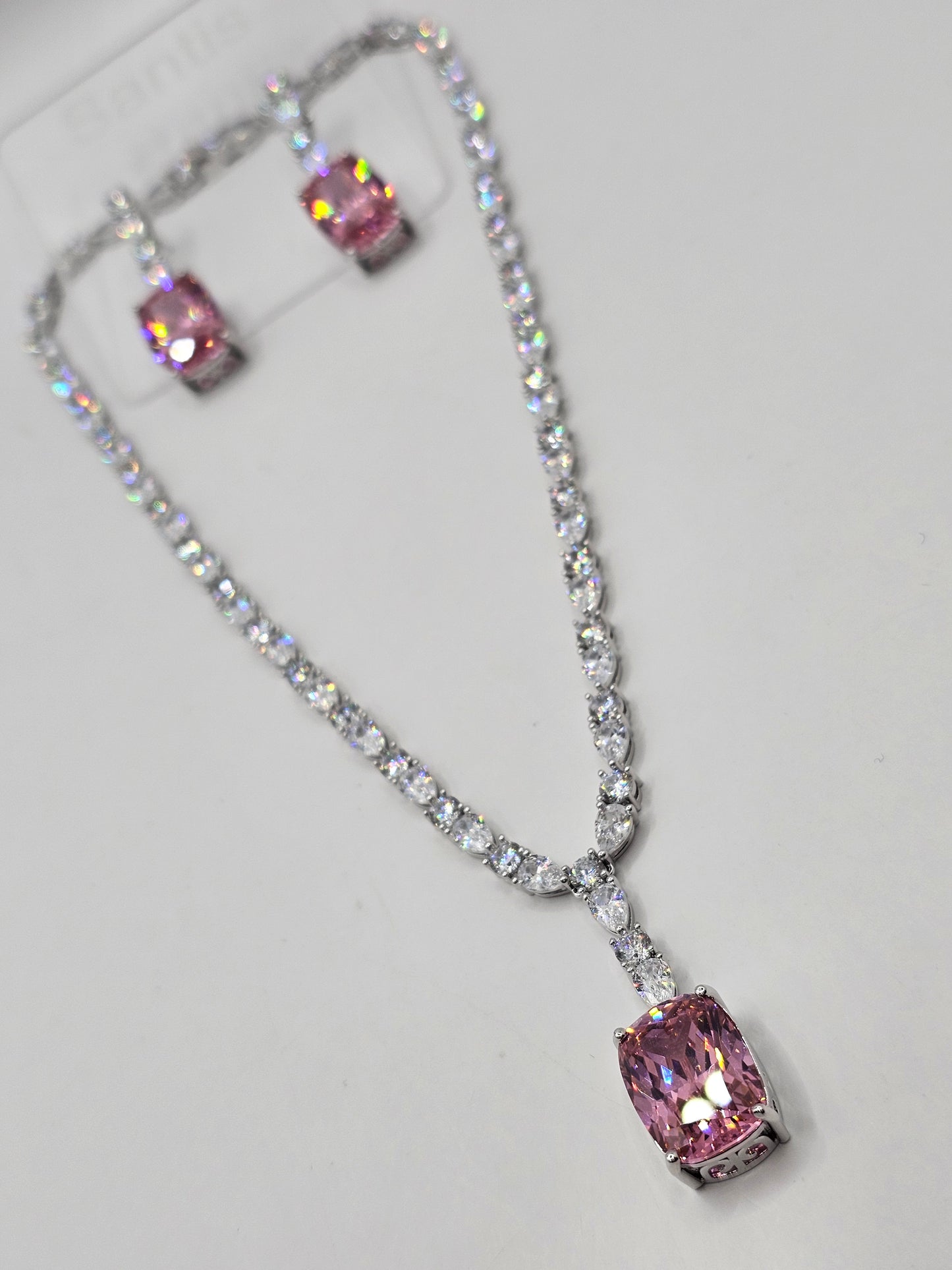 Ice Rectangle Pendant set
