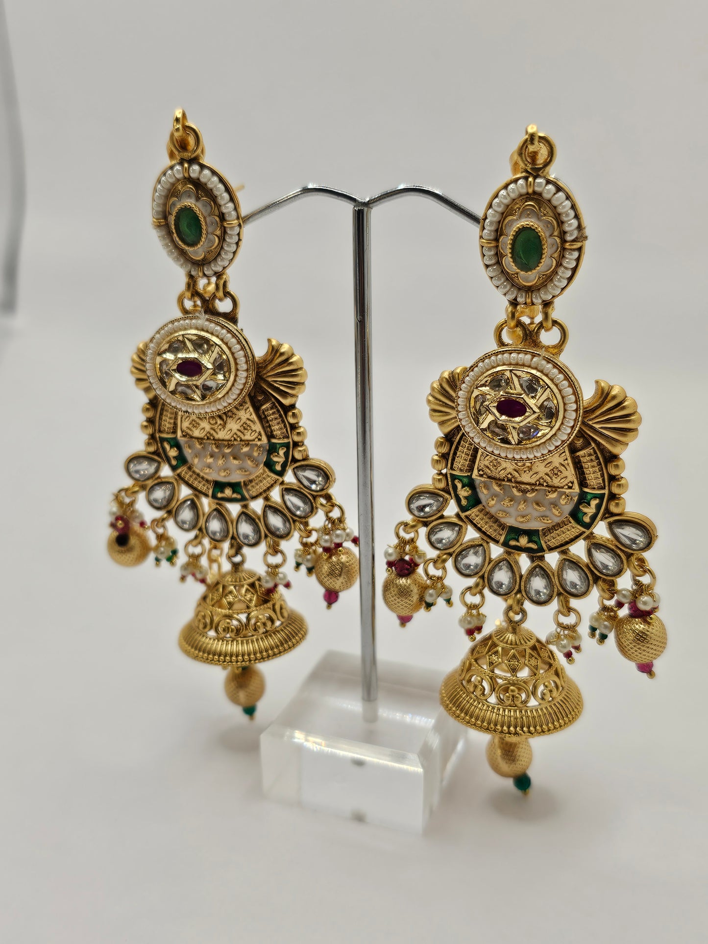 Maroon and Emerald Rajwadi Bridal Set