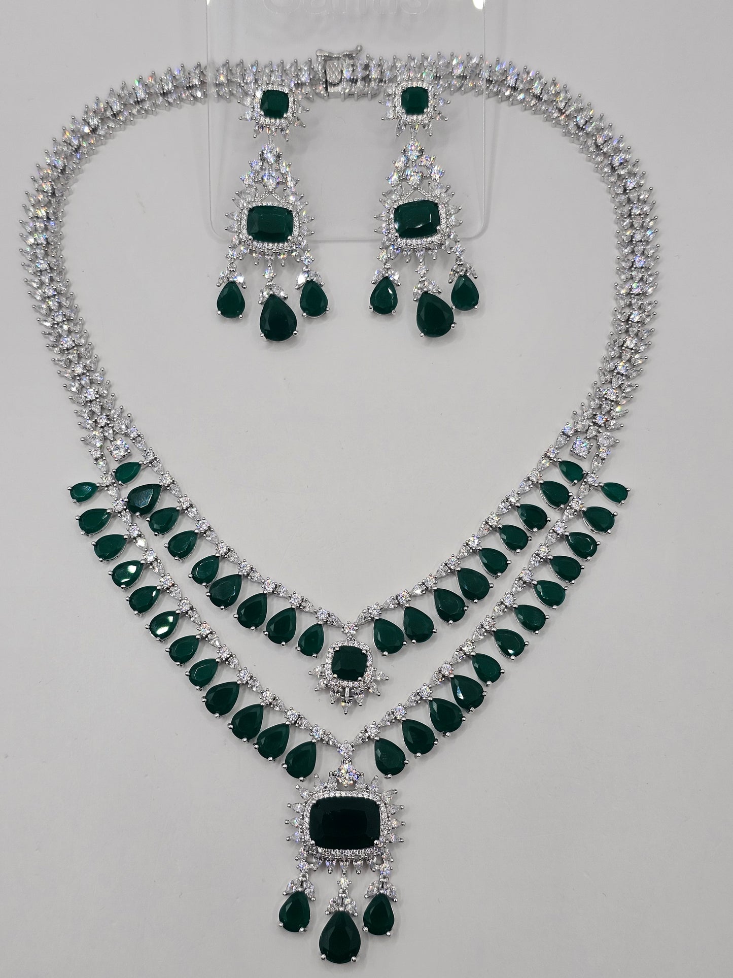 Ice Silver Finished Necklace Set