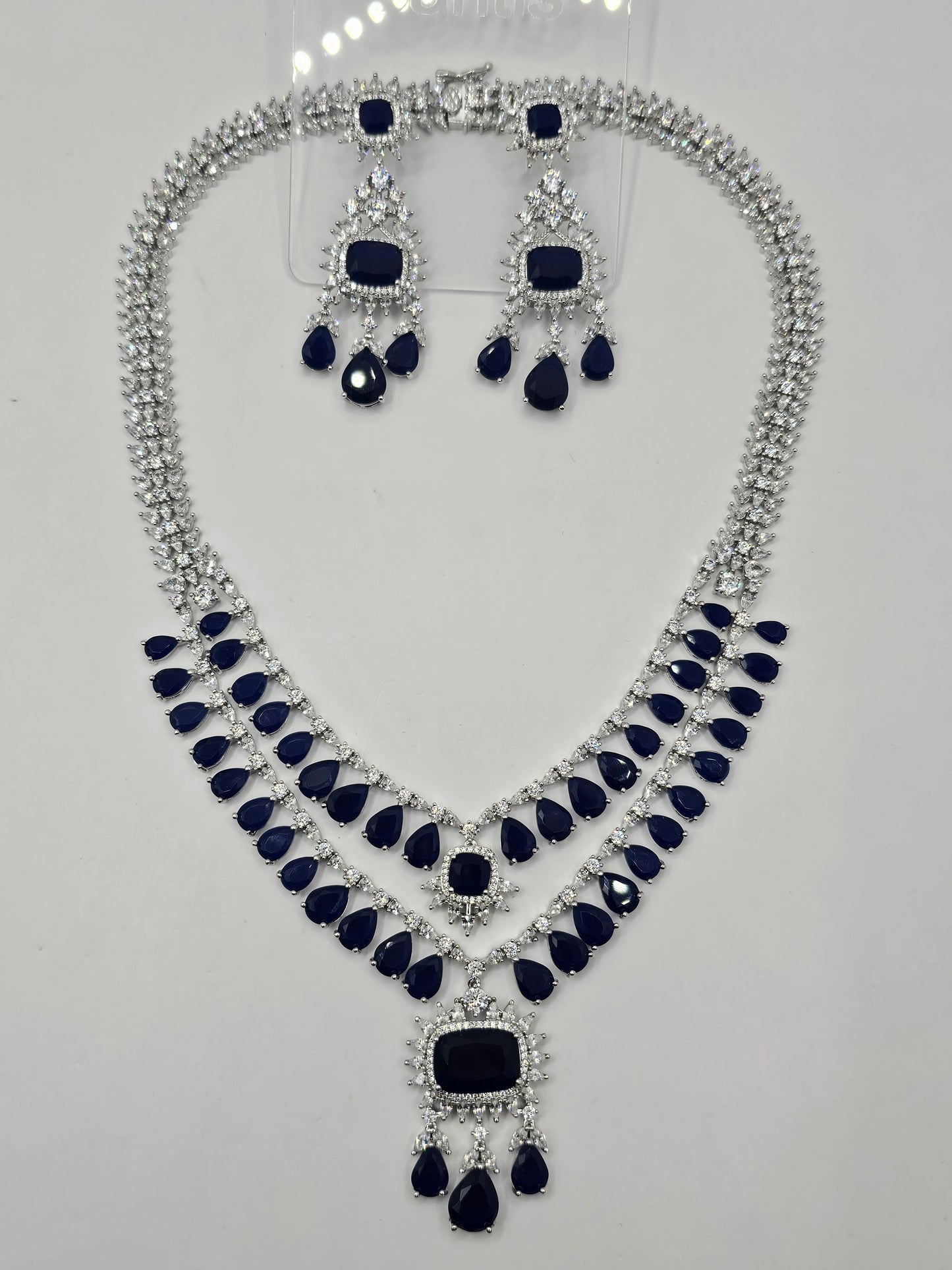 Ice Silver Finished Necklace Set