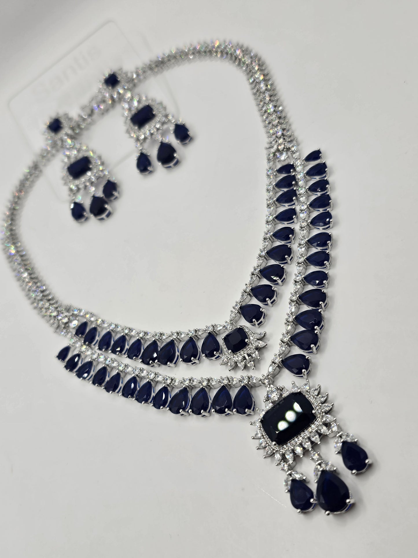 Ice Silver Finished Necklace Set