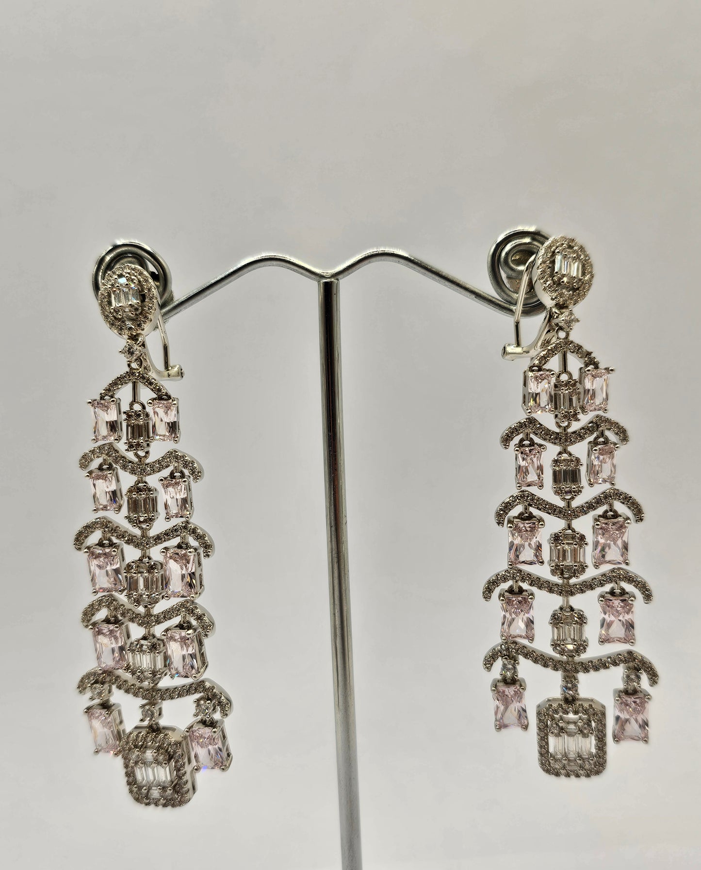 Dazzling Ice Pink CZ Earrings