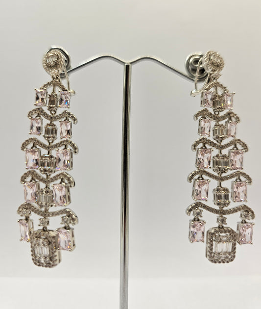 Dazzling Ice Pink CZ Earrings