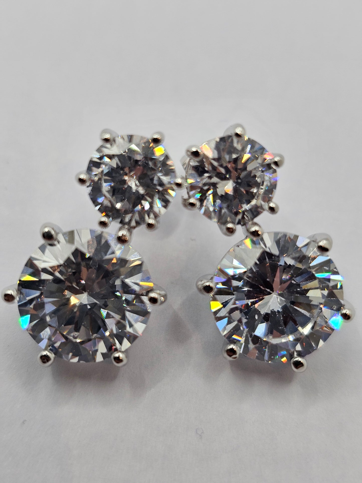 Elegant Two-Stone Stud Earrings