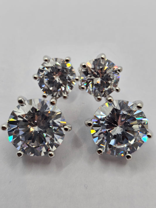 Elegant Two-Stone Stud Earrings