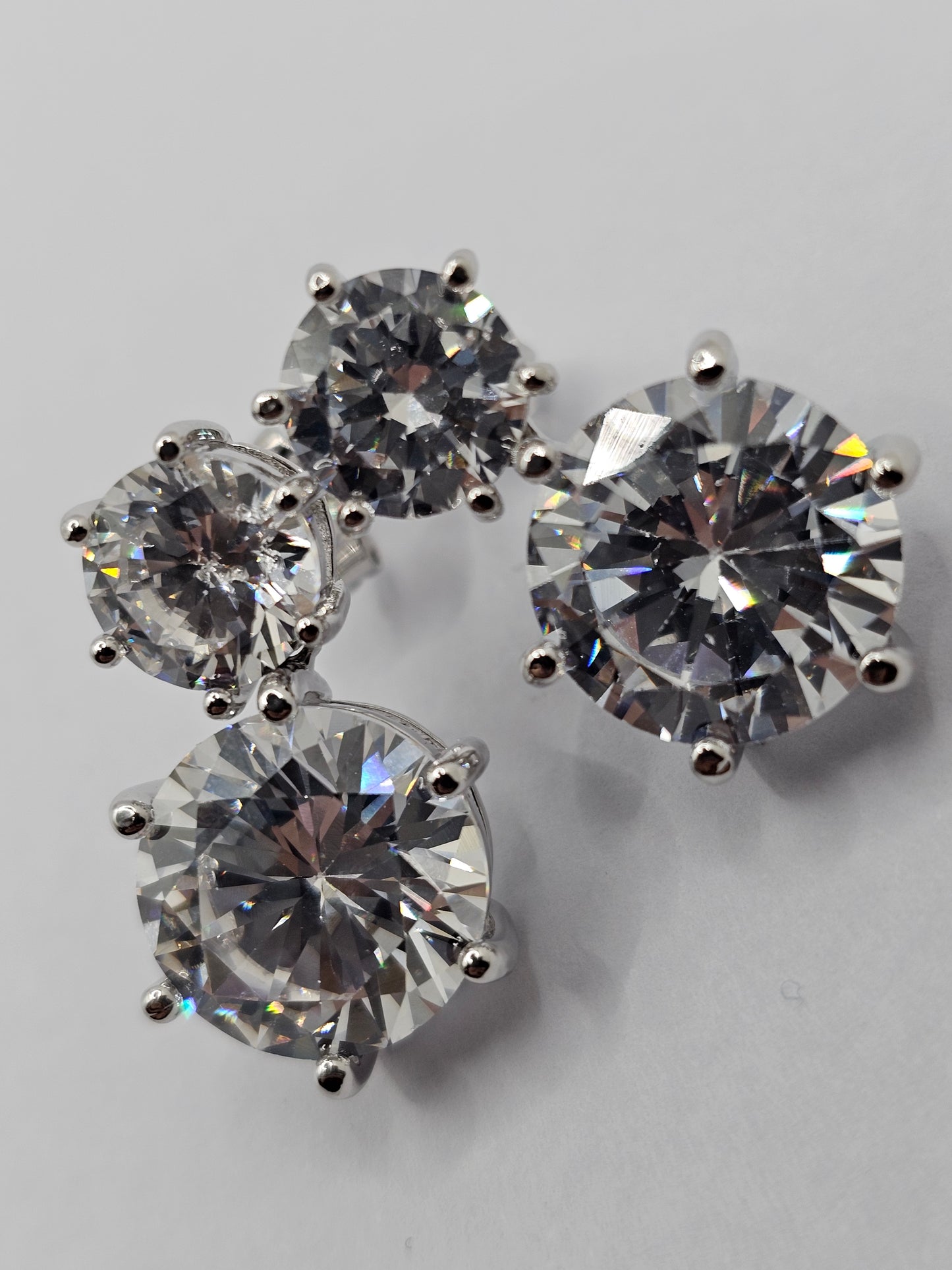 Elegant Two-Stone Stud Earrings