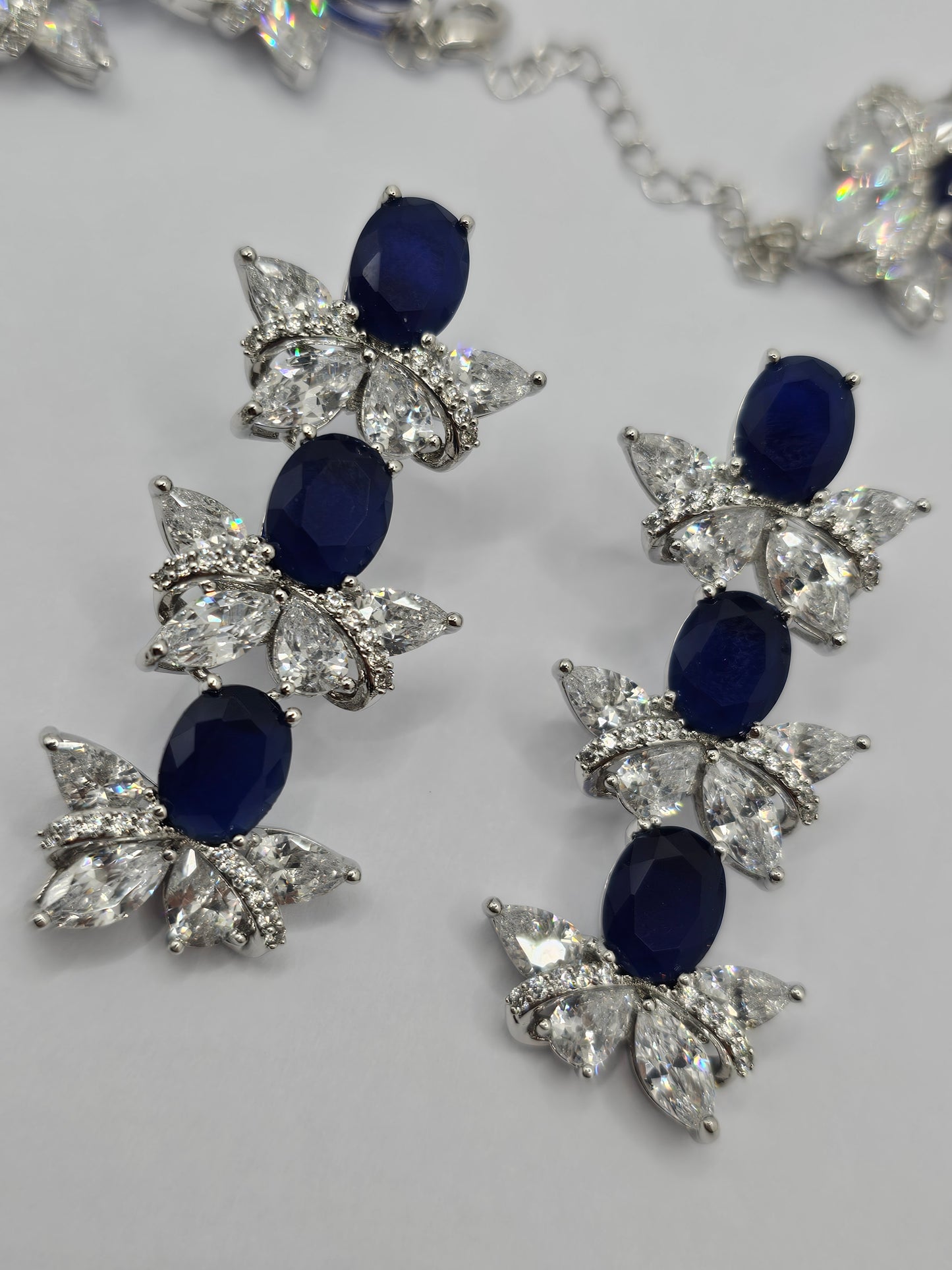 Royal Trio: Ruby, Emerald & Sapphire Necklace Set