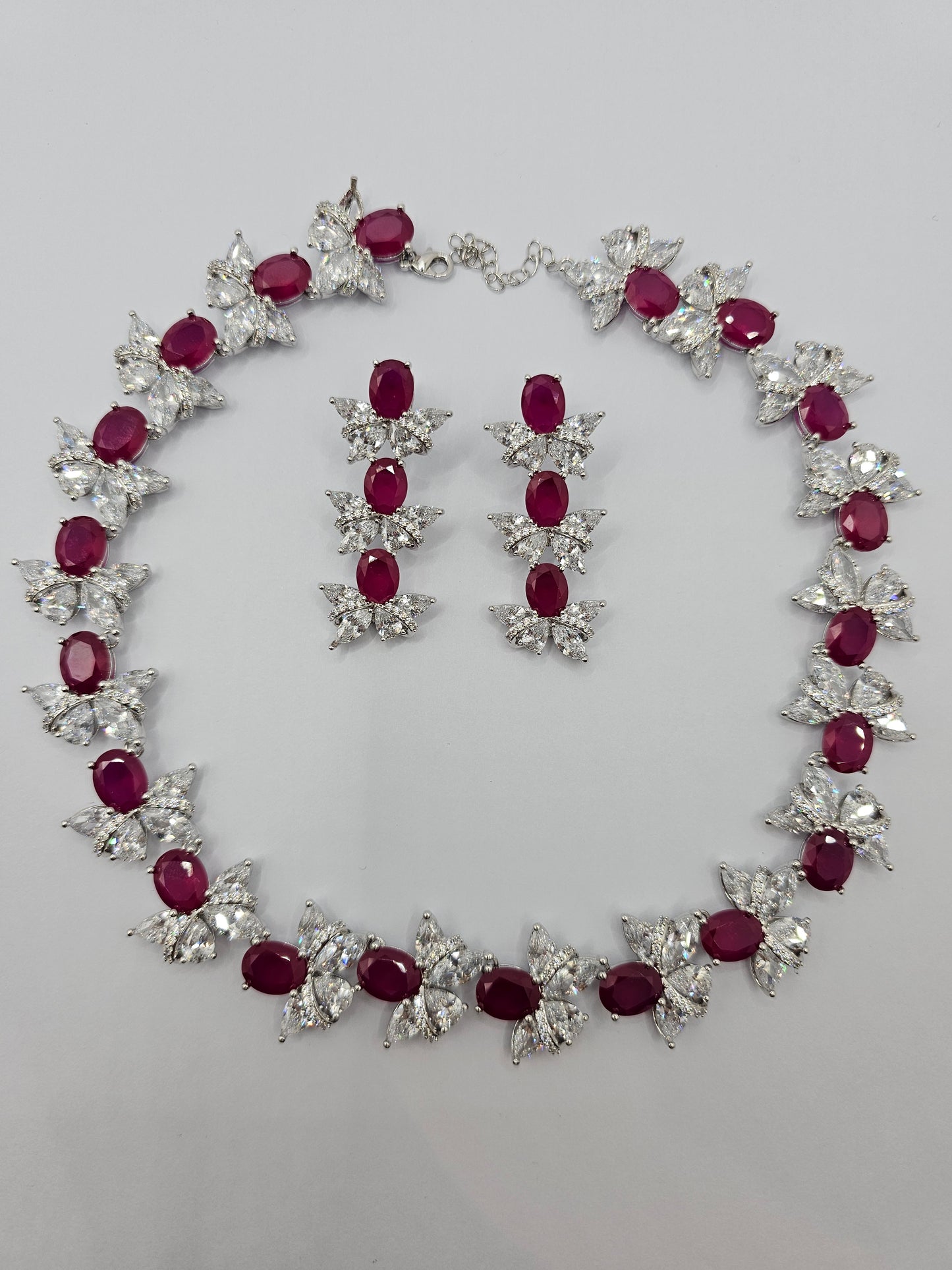 Royal Trio: Ruby, Emerald & Sapphire Necklace Set