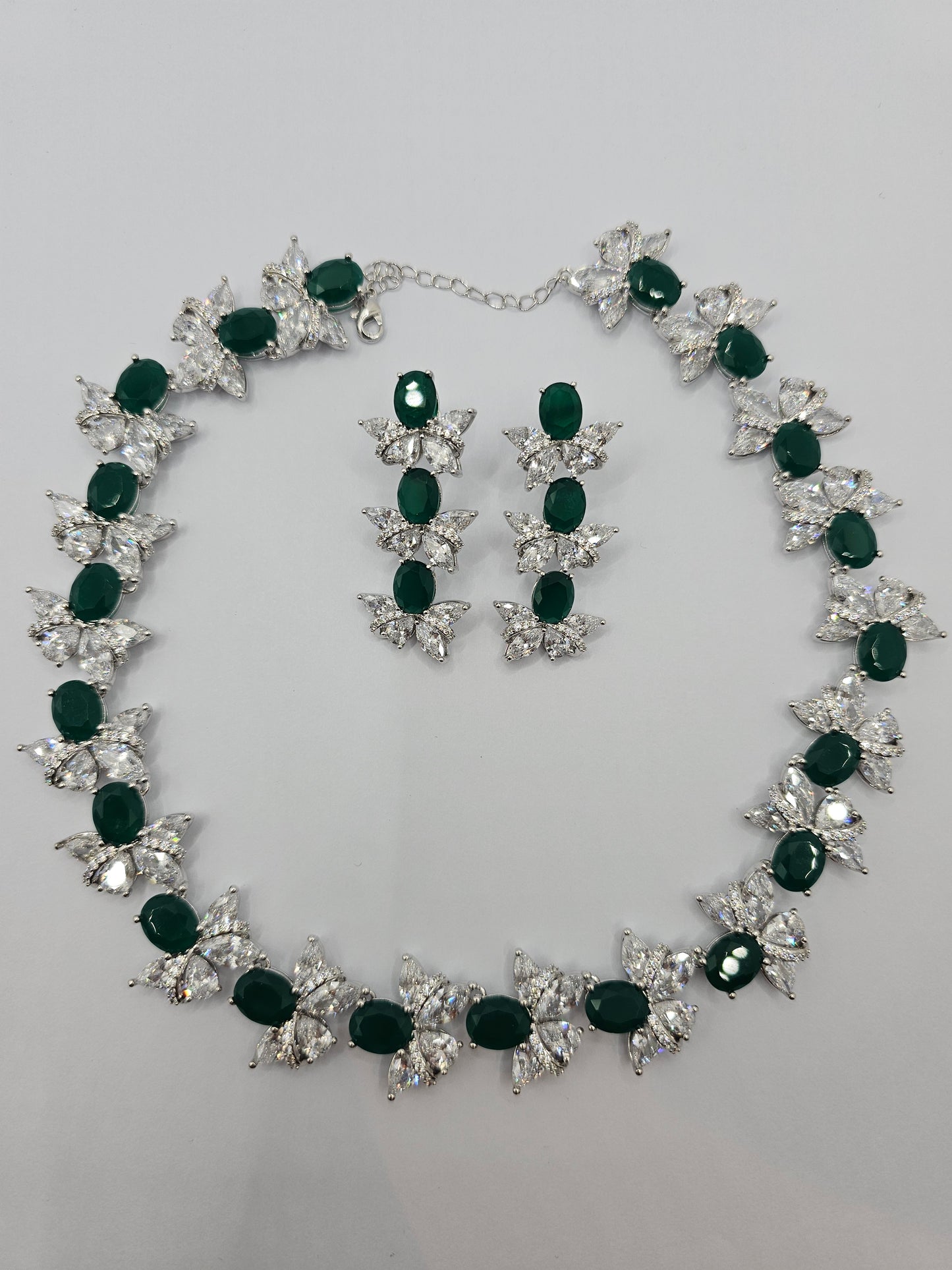 Royal Trio: Ruby, Emerald & Sapphire Necklace Set