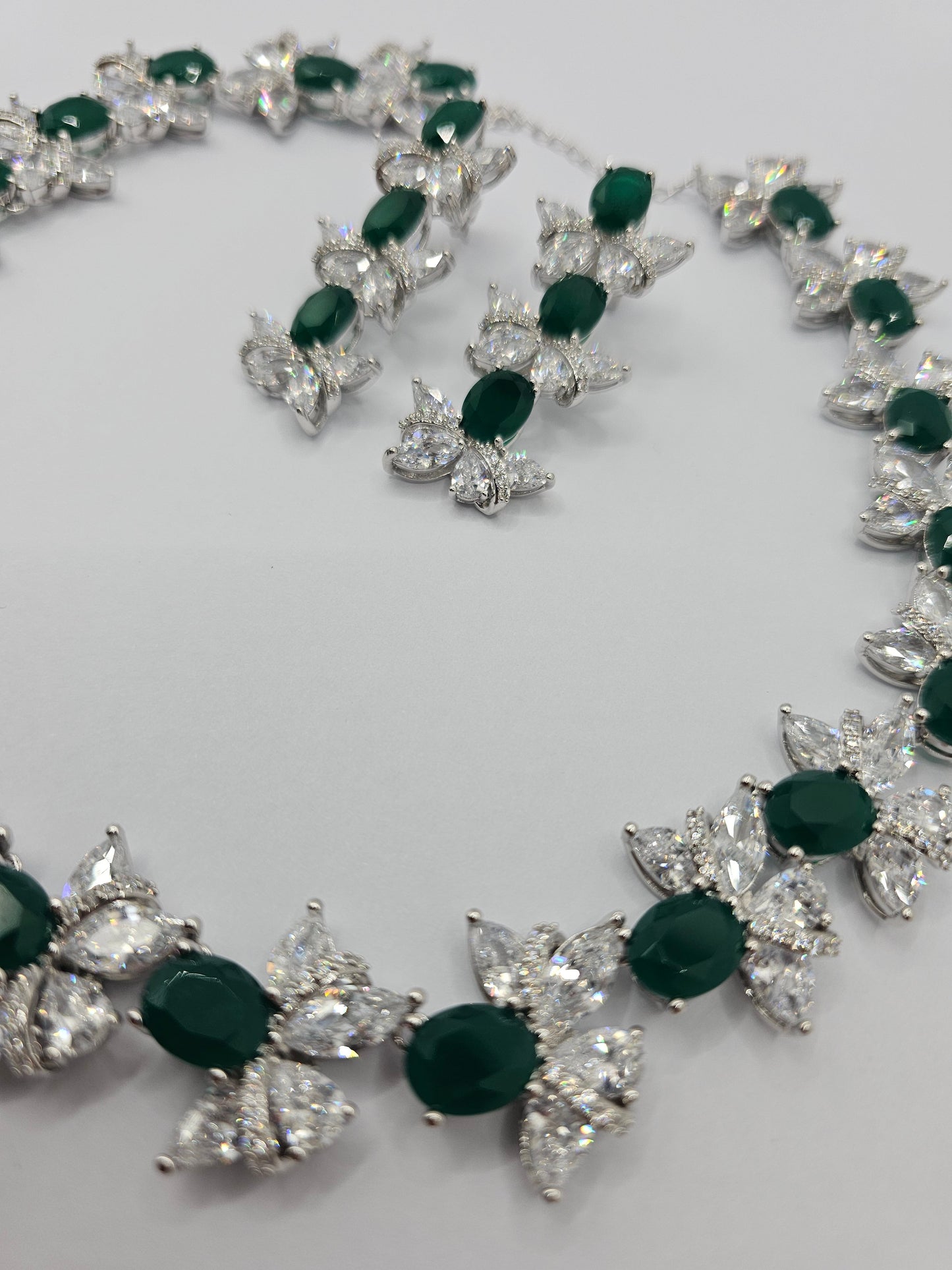 Royal Trio: Ruby, Emerald & Sapphire Necklace Set