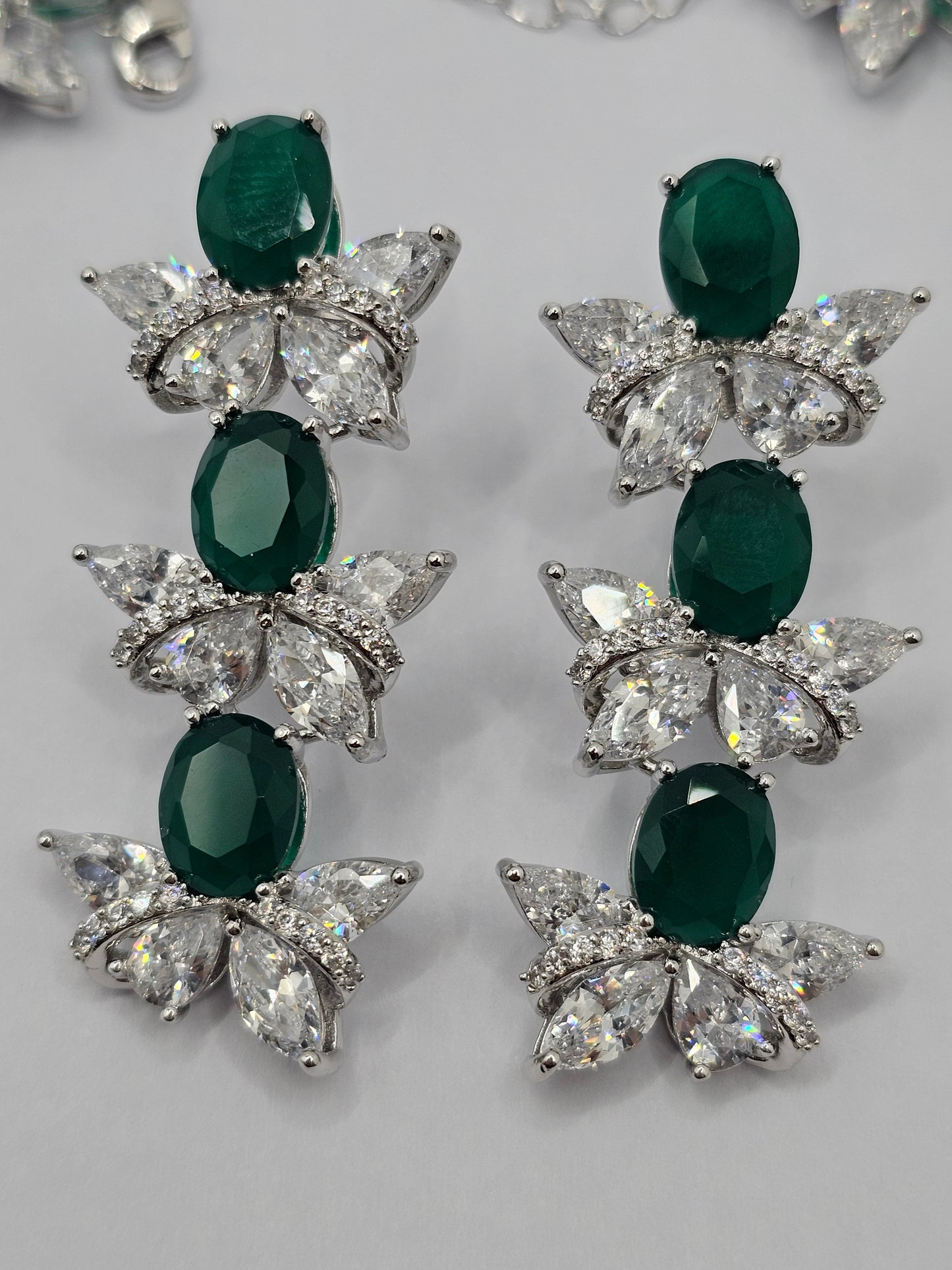 Royal Trio: Ruby, Emerald & Sapphire Necklace Set