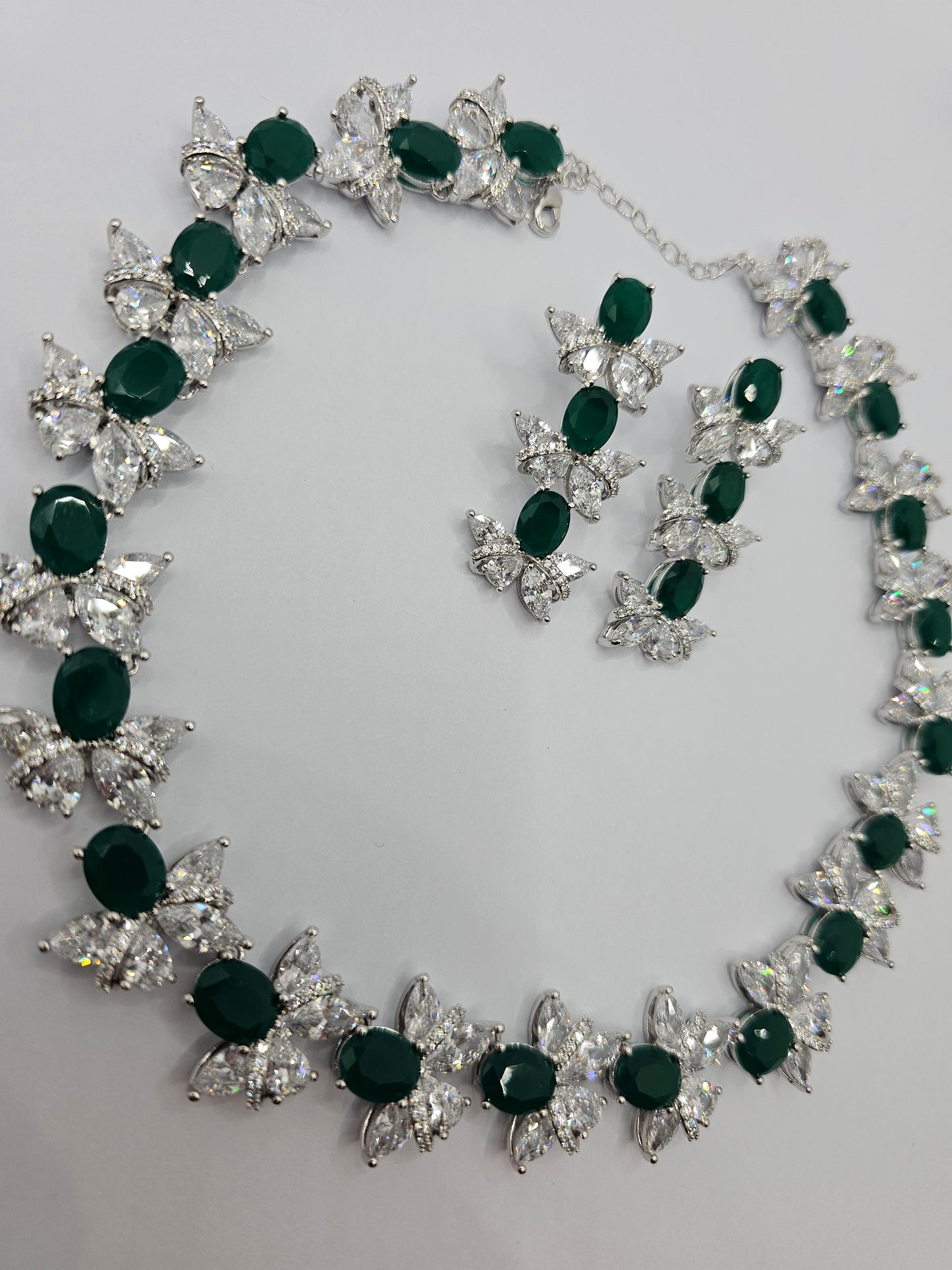 Royal Trio: Ruby, Emerald & Sapphire Necklace Set