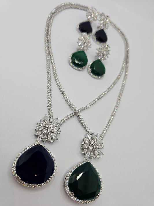 Subtle Radiance: Emerald & Sapphire Set