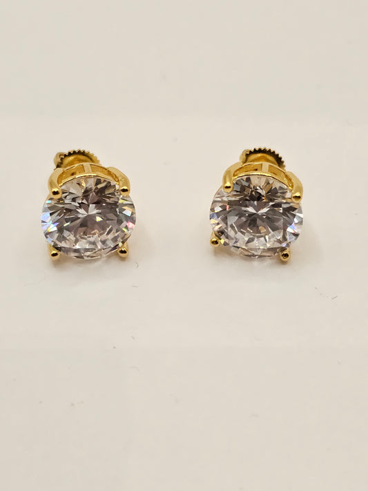 Gold Solitaire Studs