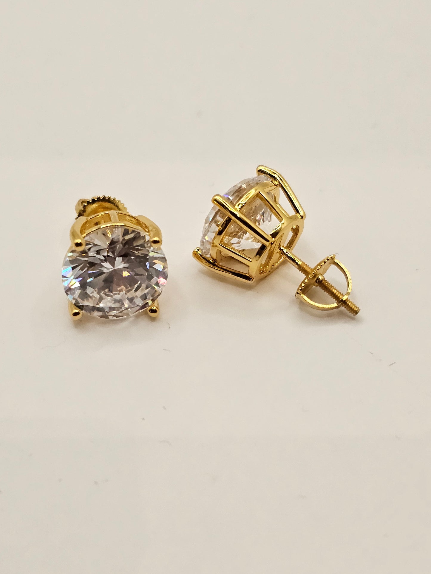 Gold Solitaire Studs