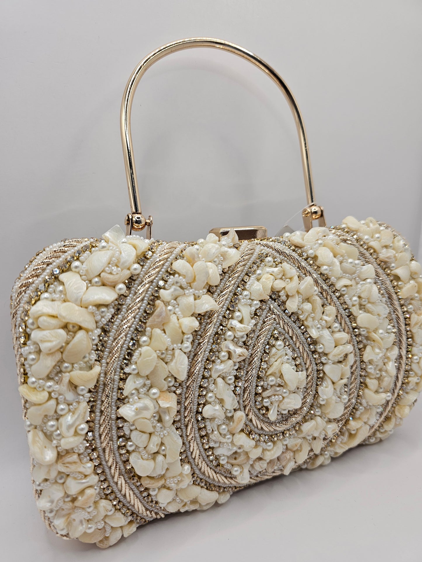 Crystal Stone and Gold Handbag