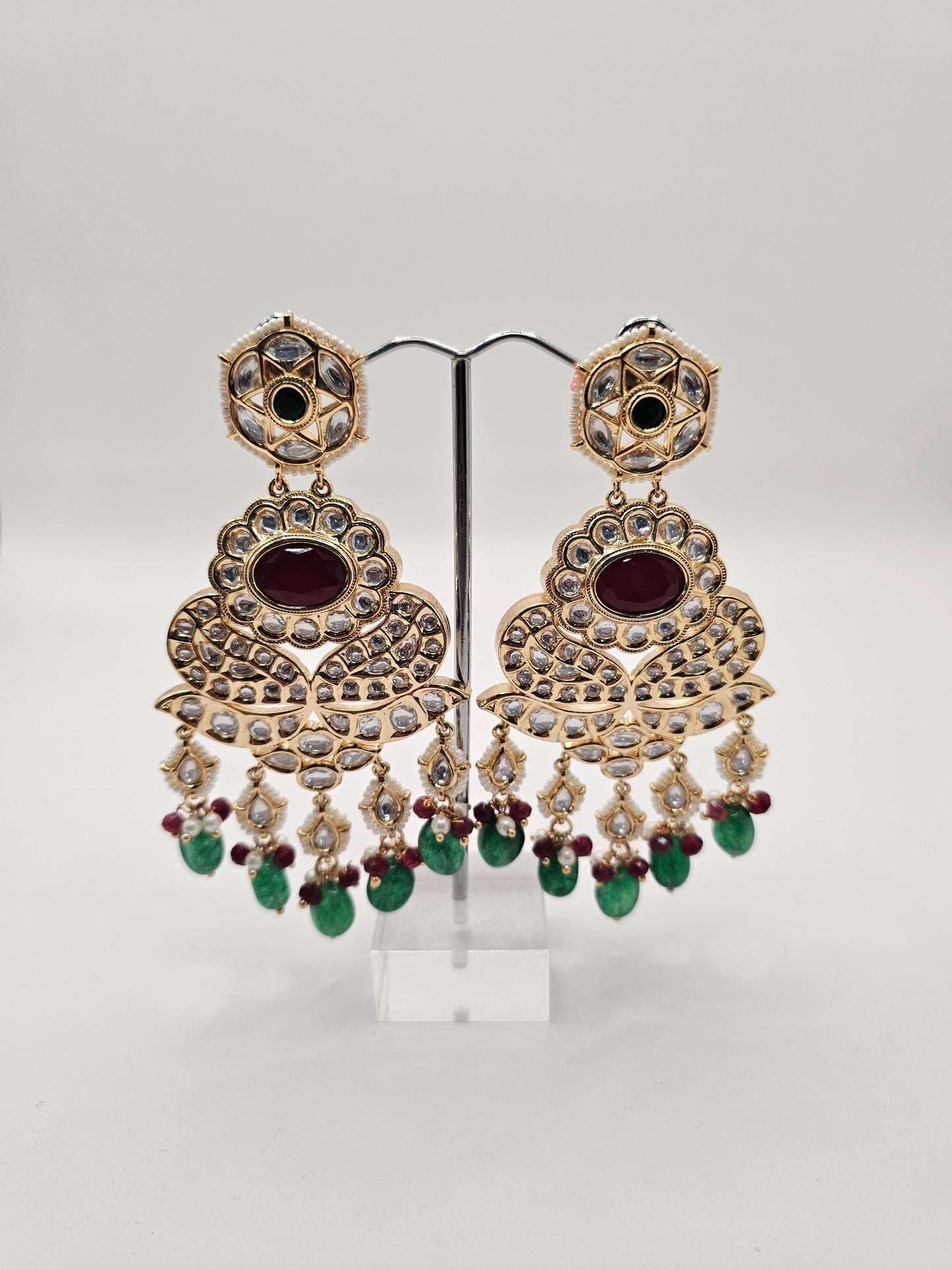 Maroon and Emerald Bridal Set