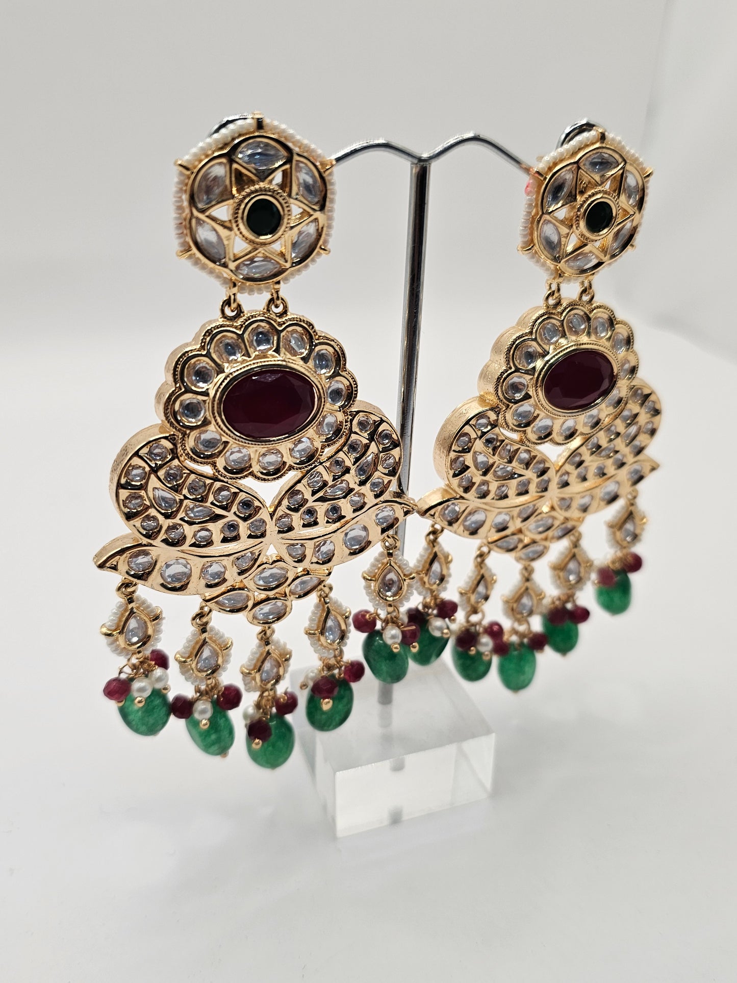 Maroon and Emerald Bridal Set