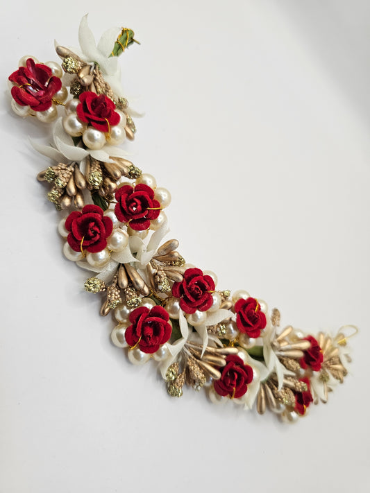 Red with gold and Pearl Headpiece