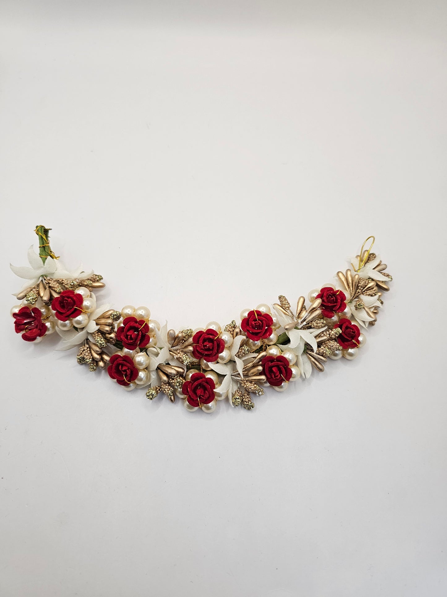 Red with gold and Pearl Headpiece