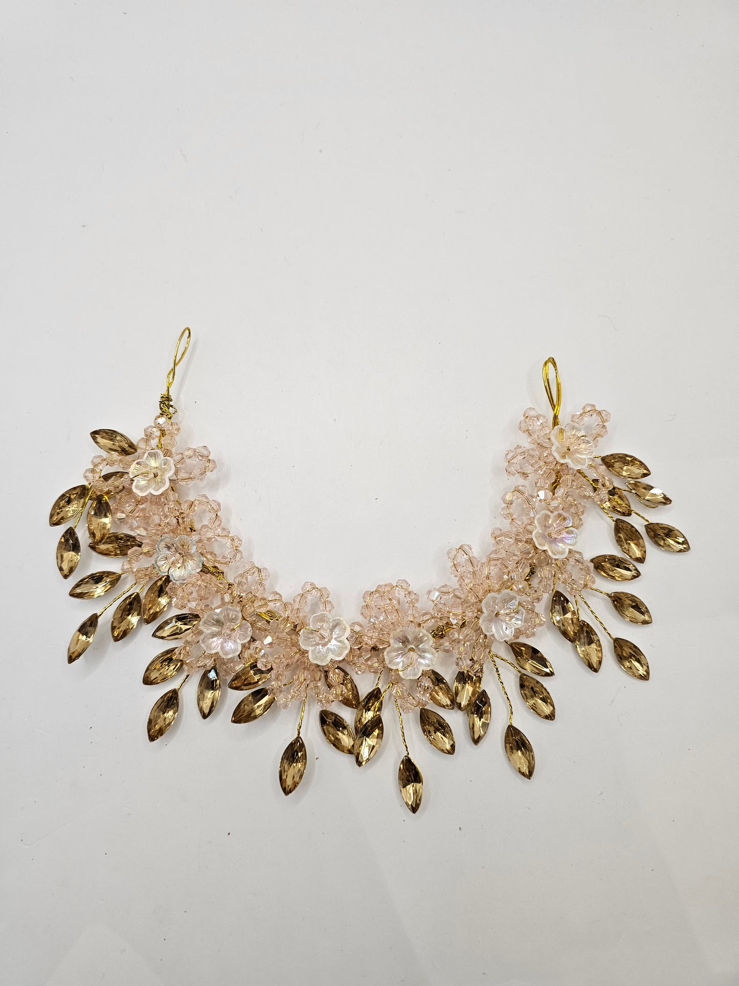 Beige and Gold Leaf Headpiece