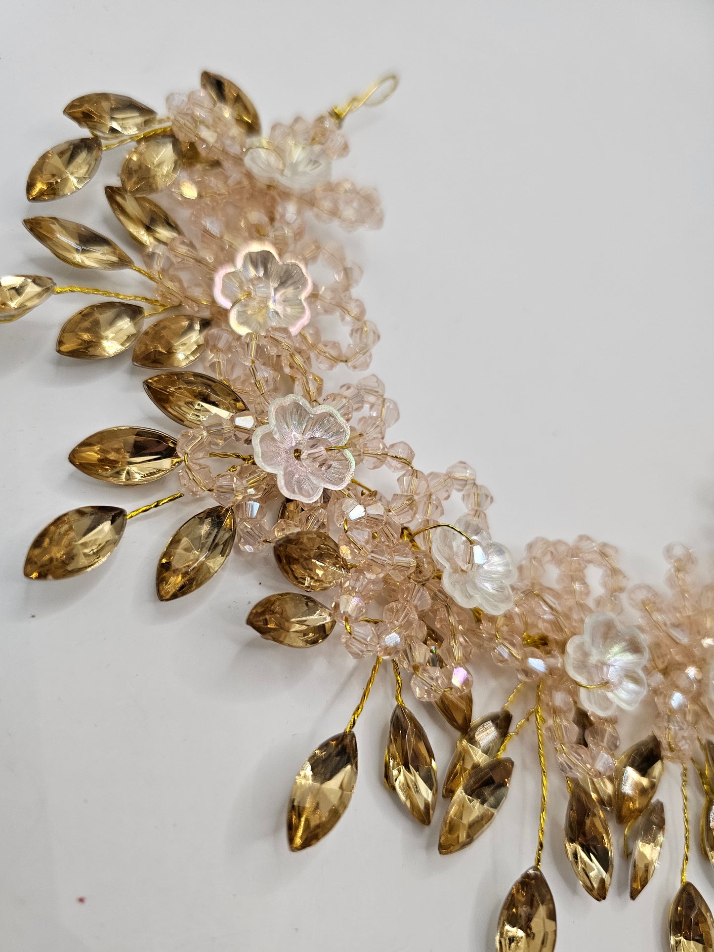 Beige and Gold Leaf Headpiece