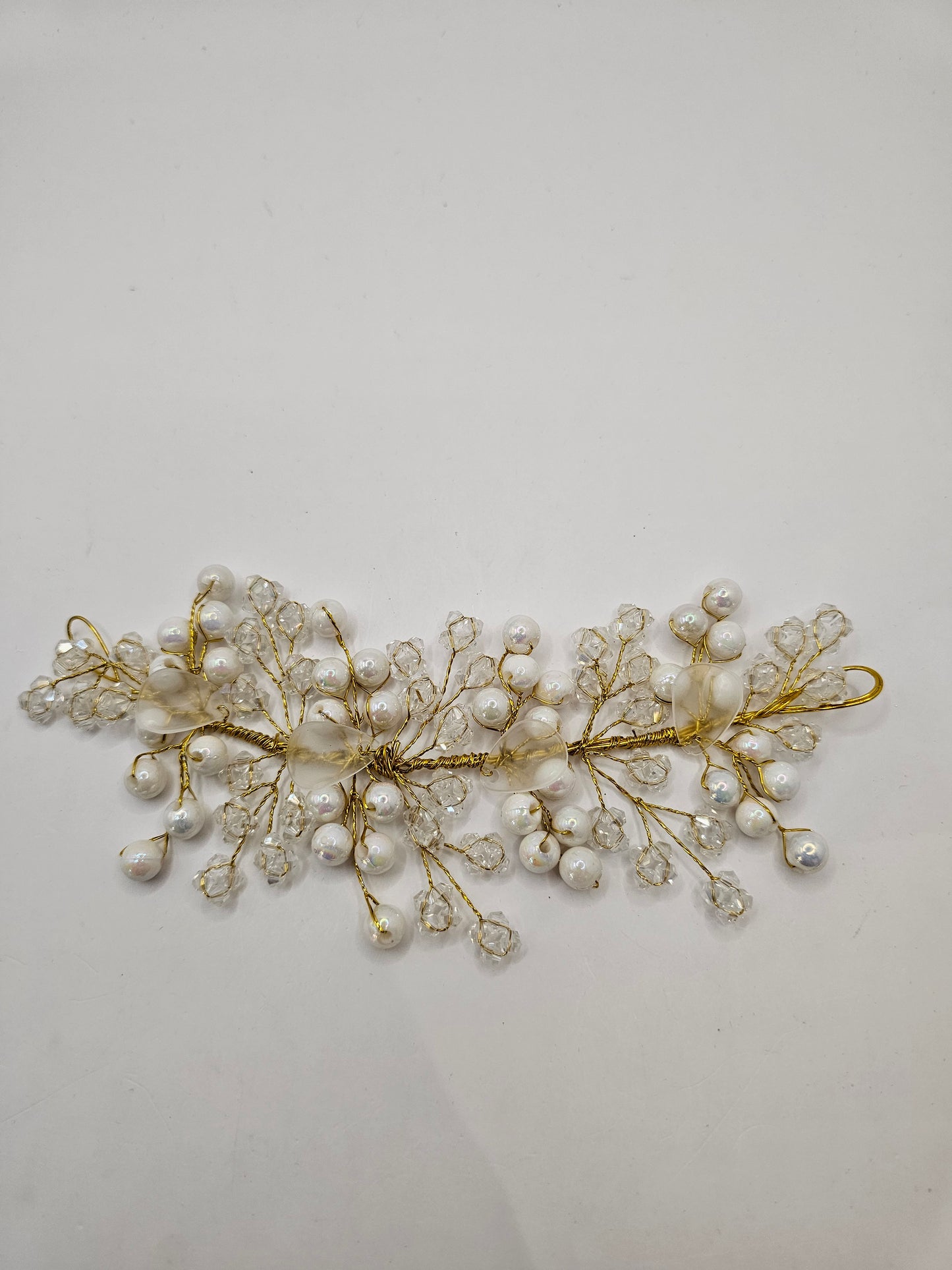 White and Gold Beaded Headpiece