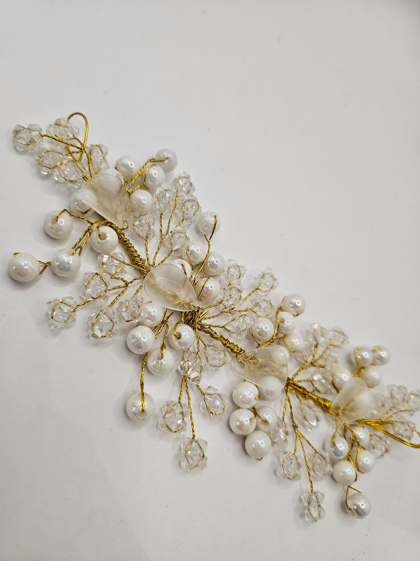 White and Gold Beaded Headpiece