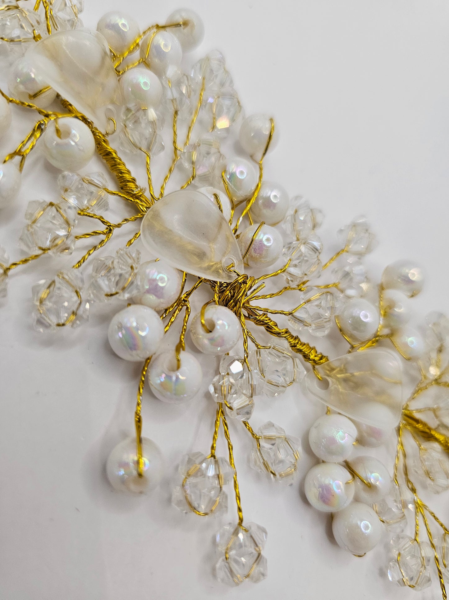 White and Gold Beaded Headpiece