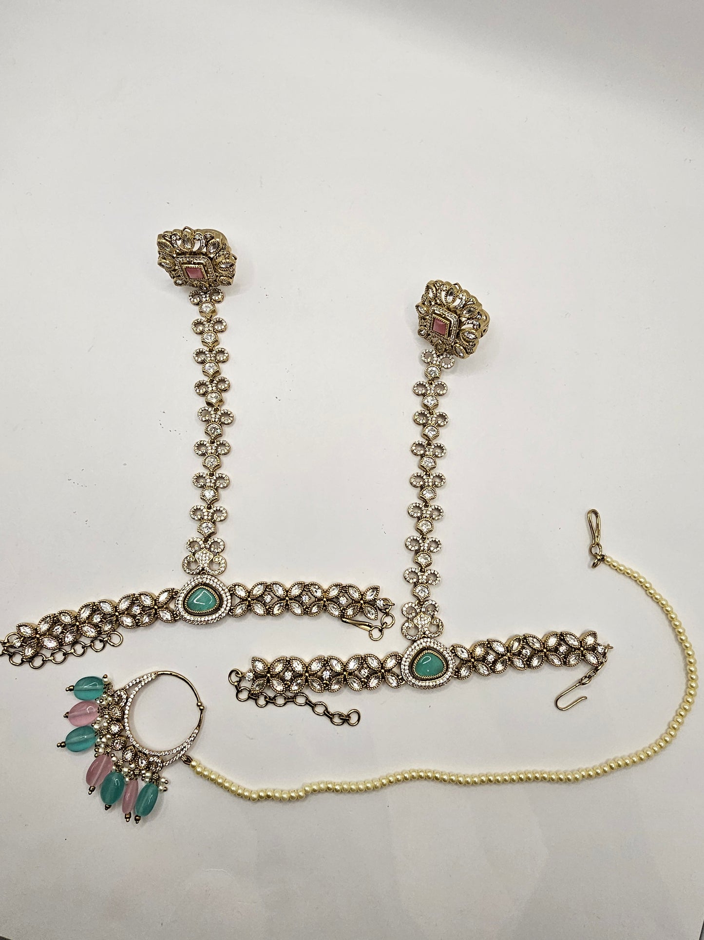 Pink and Teal Heeramandi Inspired Bridal Set