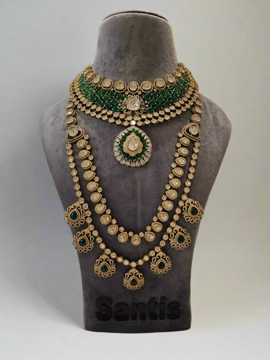 Emerald Green Heeramandi Inspired Bridal Set