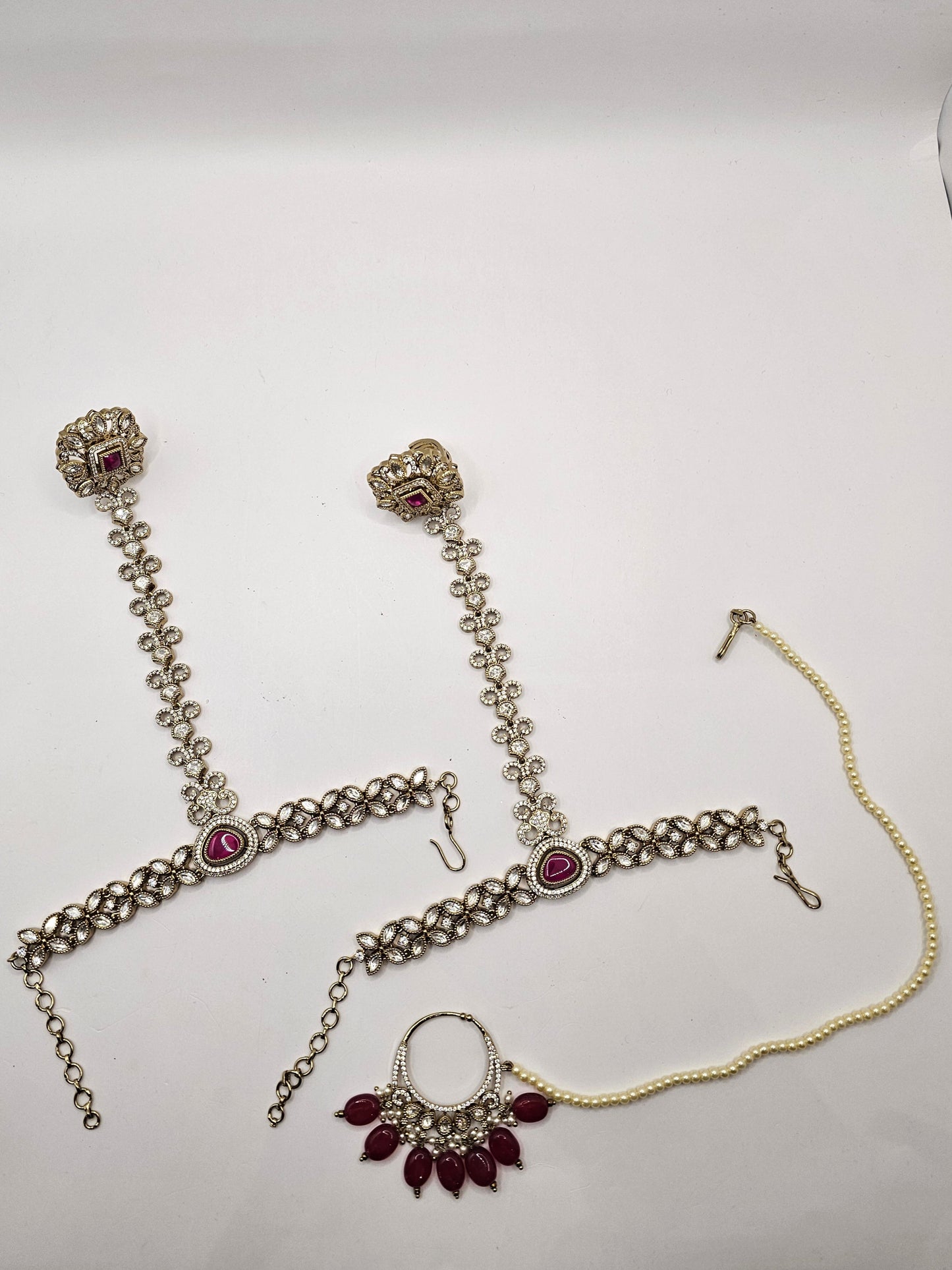 Magenta and Gold Bridal Set