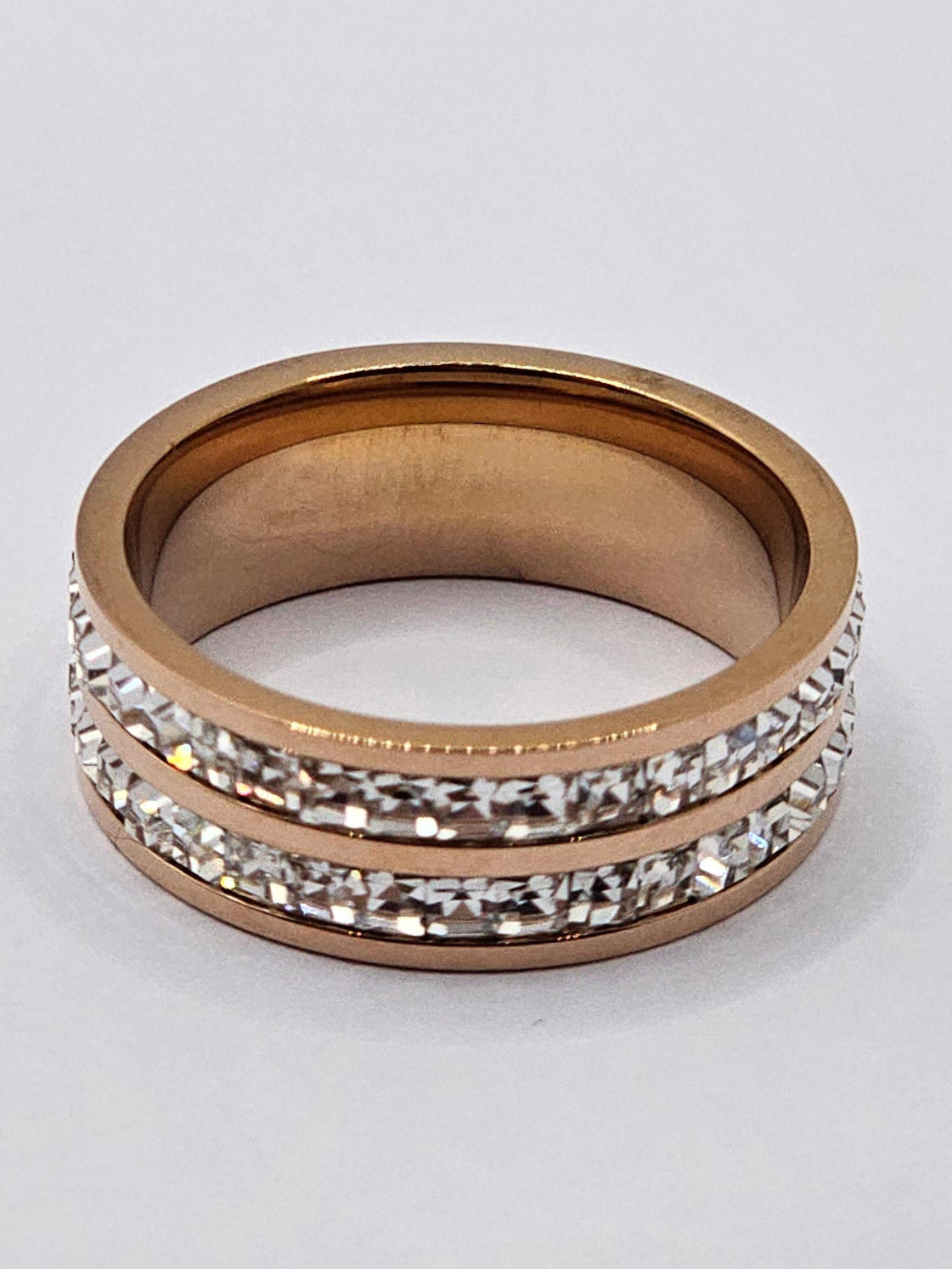 Durable & Stylish Rose Gold Polish Stainless Steel Ring