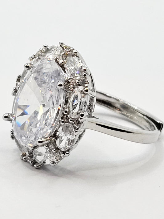 Clear CZ Stone Adjustable Ring